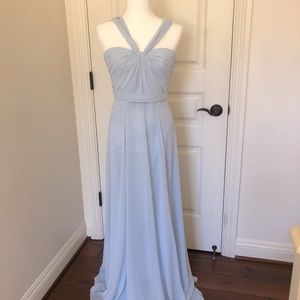 Ruched Pale Blue Bridesmaid Formal Dress 2